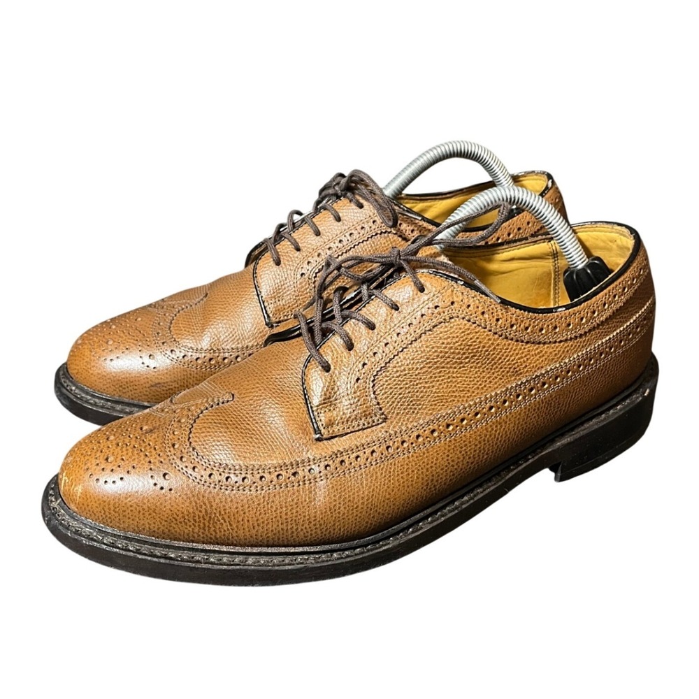 Florsheim Imperial Wingtip Derby Mens 9 3E Wide Brown Pebble Leather Brogue